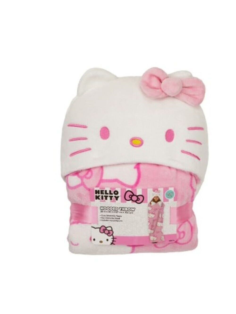 Kids’ Plush Hooded Throw with Faux Fur Lining, 40" x 50" Hello Kitty